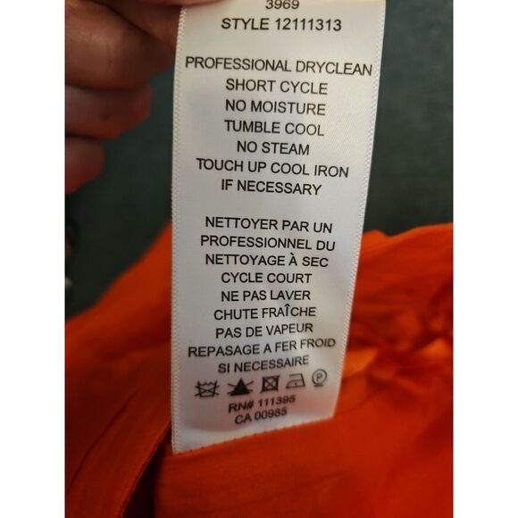 Tory Burch 100% Linen‎ High Rise A-line Skirt  Orange sz 4 Summer Spring - Picture 7 of 7